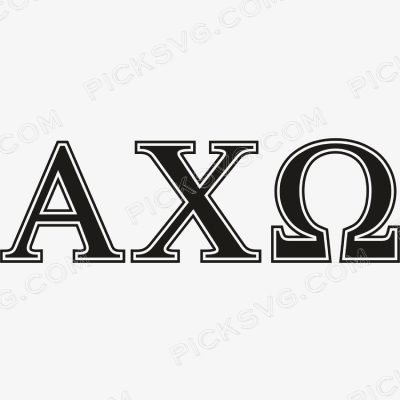 Alpha Chi Omega Black Greek Letter Alpha Chi Omega Black Greek Letter Svg - Fraternity Sorority