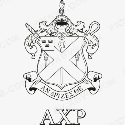 Alpha Chi Rho Letter Black Crest Alpha Chi Rho Letter Crest Svg - Fraternity Sorority