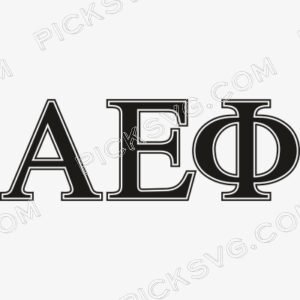 Alpha Epsilon Phi Letter Black Svg - Fraternity Sorority