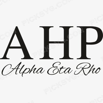 Alpha Eta Rho Letter Black Svg - Fraternity Sorority