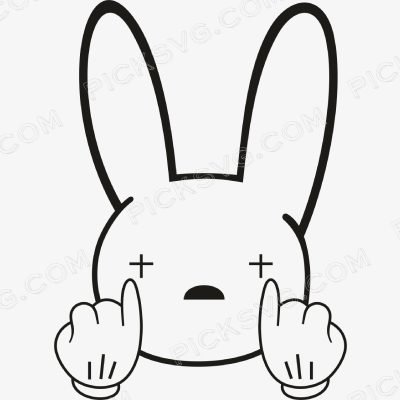 Bad Bunny Finger svg Bad Bunny Finger Svg - Cartoon Characters Svg