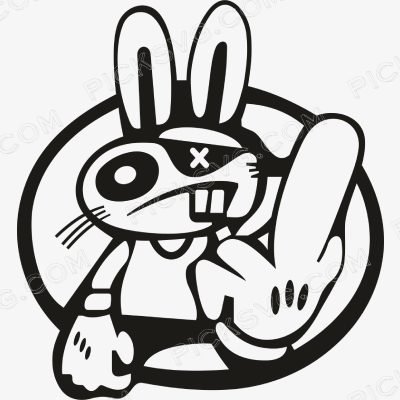 Bad Bunny Middle Finger Svg
