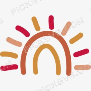 Boho Rainbow Style Svg