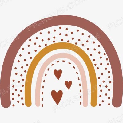 Boho Rainbow Three Heart And Dot Svg Boho Rainbow Three Heart And Dot Svg - Miscellaneous SVG