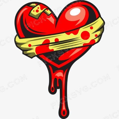 Broken Heart Bandage SVG Broken Heart Bandage Svg - Miscellaneous SVG