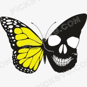 Butterfly With Skull Svg - Miscellaneous SVG