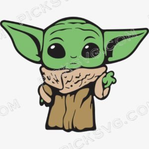 Cute Baby Yoda Svg - Cartoon Characters Svg