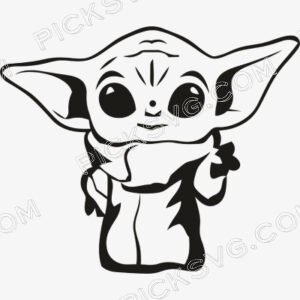 Cute Baby Yoda Svg - Cartoon Characters Svg