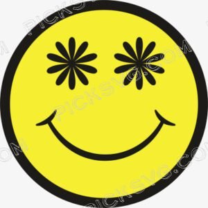 Cute Smiley Face With Flower Eyes Svg - Cartoon Characters Svg