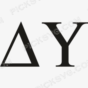 Delta Upsilon Letter Black