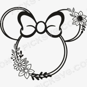 Disney Minnie Floral Svg - Cartoon Characters Svg