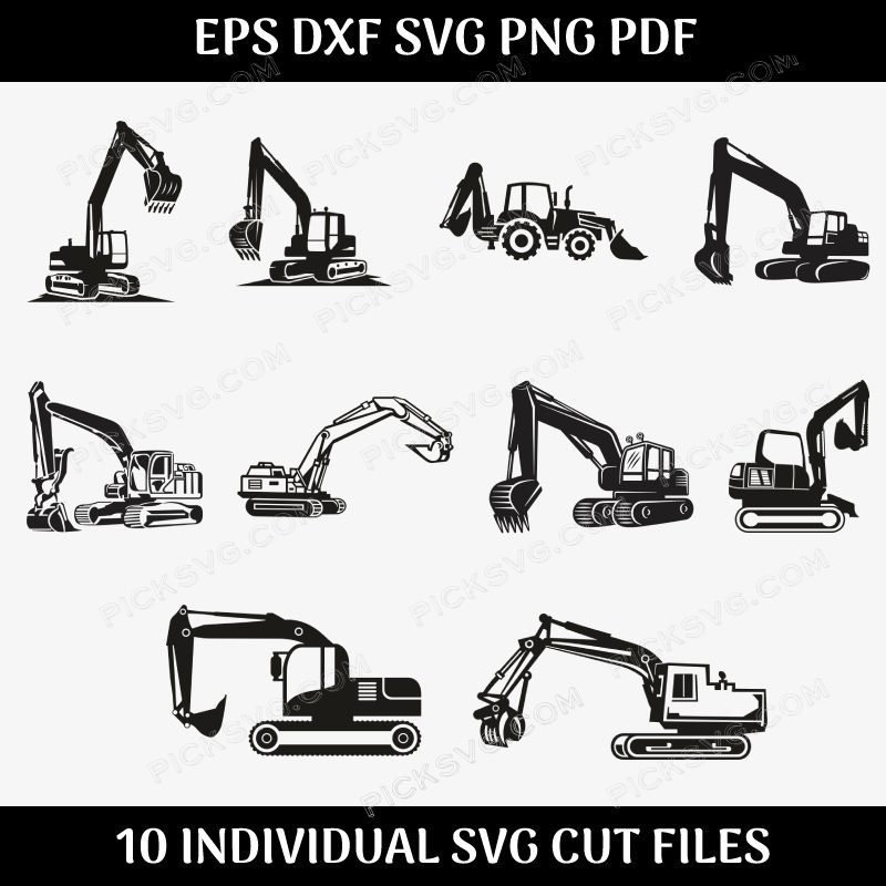 Excavator Bundle Svg Excavator Bundle Svg - Design Bundle SVG