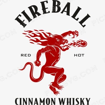 Fireball Red Hot Cinnamon Whisky Fireball Whisky SVG - Brands Logos SVG