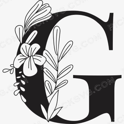 G Floral Capital Alphabet G Floral Capital Alphabet Svg - Miscellaneous SVG