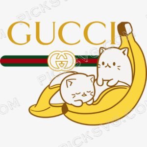 Gucci Banana Two Cat Svg