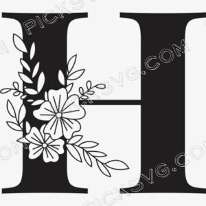 H Floral Capital Alphabet