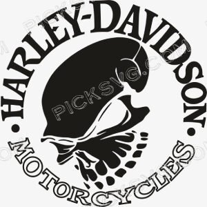 Harley Davidson Black Skull Svg