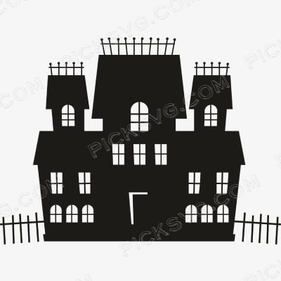 Haunted House Black Svg - Miscellaneous SVG