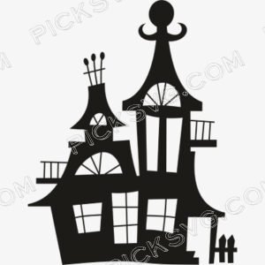 Haunted House Black Svg - Miscellaneous SVG
