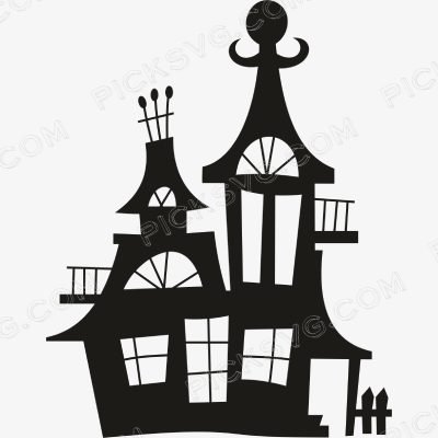Haunted House Black Haunted House Black Svg - Miscellaneous SVG