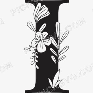 I Floral Capital Alphabet