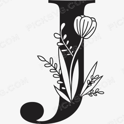 J Floral Capital Alphabet J Floral Capital Alphabet Svg - Miscellaneous SVG