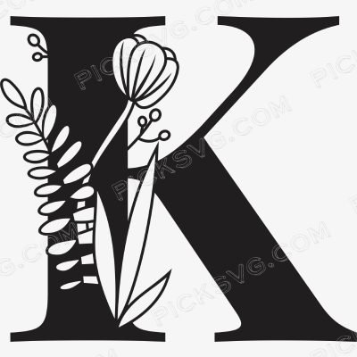 K Floral Capital Alphabet K Floral Capital Alphabet Svg - Miscellaneous SVG