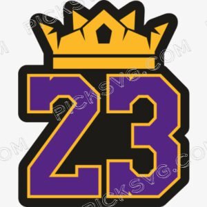 Lakers 23 Crown Svg - Sports Logos