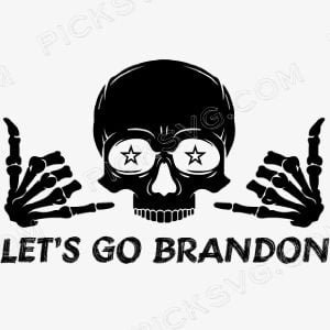 Lets Go Brandon Skull Svg Lets Go Brandon Skull Svg - Patriotic And Flags