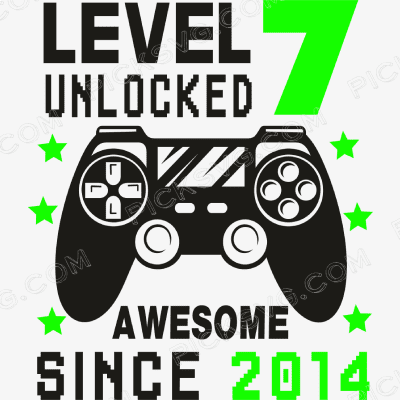 Level 7 Unlocked Awesome Since 2014 Level 7 Unlocked Awesome Since 2014 Svg - Miscellaneous SVG