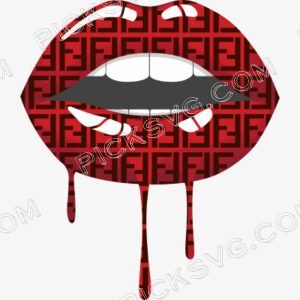 Lips Drip Fendi Pattern