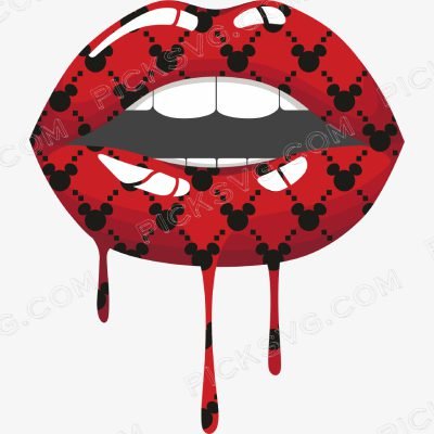 Lips Drip Mickey Mouse Pattern Lips Drip Mickey Mouse Pattern
