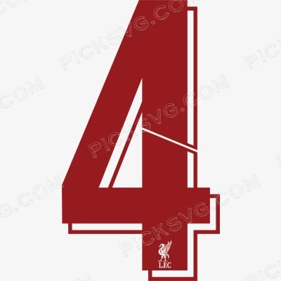 Liverpool Jersey Number 4 Svg - Sports Logos