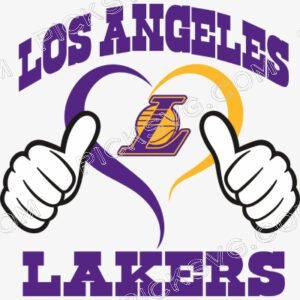 Los Angeles Lakers Heart Hand Svg - Sports Logos