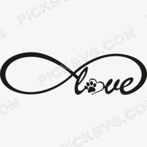 Love Paw with Heart Svg - Animal Svg