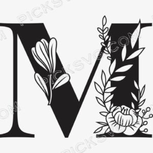 M Floral Capital Alphabet
