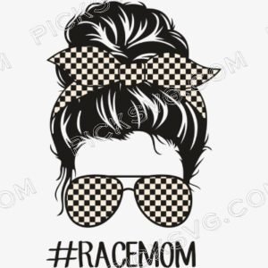 Messy Bun Race Mom Svg