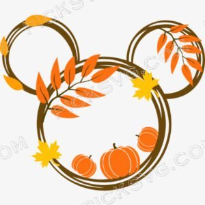 Mickey Head Pumpkin Fall Thanksgiving Svg