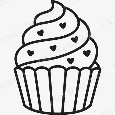Muffin Cake Heart Muffin Cake Heart Svg - Miscellaneous SVG