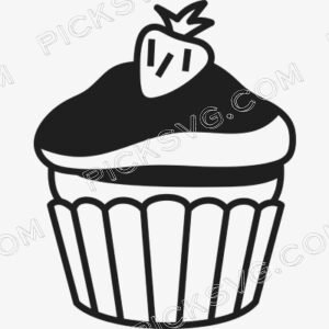 Muffin Cup Cake Litchi Black Svg - Miscellaneous SVG