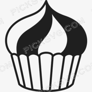 Muffin Cup Cake Style Black Svg - Miscellaneous SVG