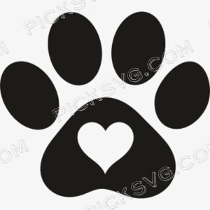 Paw Heart Svg - Animal Svg