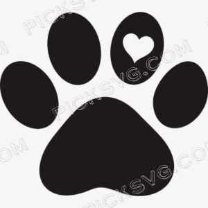 Paw Heart Shape Svg - Animal Svg