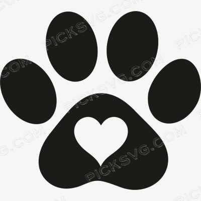 Paw Heart Paw Heart Svg - Animal Svg