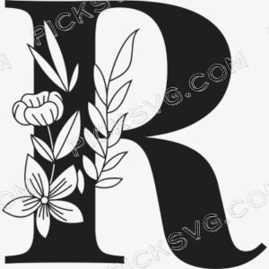 R Floral Capital Alphabet Svg - Miscellaneous SVG