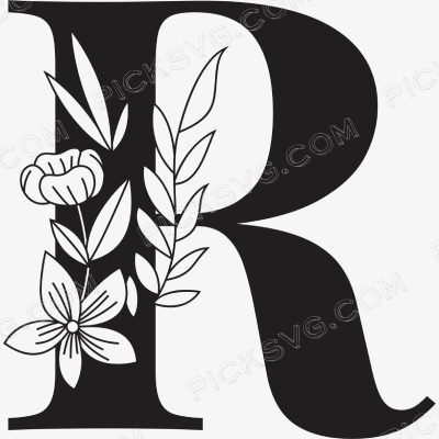 R Floral Capital Alphabet R Floral Capital Alphabet Svg - Miscellaneous SVG