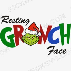 Resting Grinch Face Svg - Miscellaneous SVG