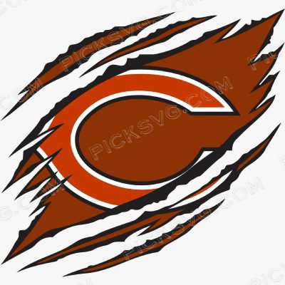 Ripped Chicago Bears Logo Svg