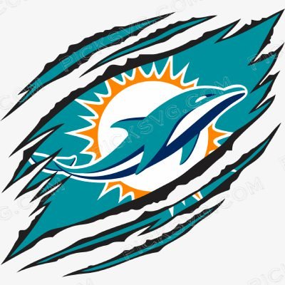 Ripped Miami Dolphins Logo Svg - Sports Logos