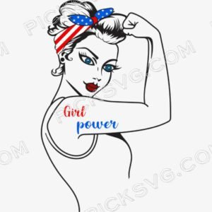 Rosie The Riveter American Girl Power Svg - Miscellaneous SVG